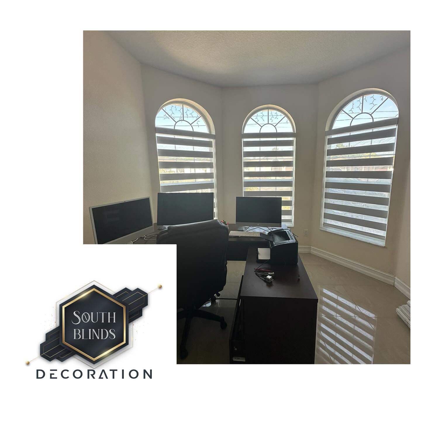 Commercial zebra blinds in a Tampa office buildout