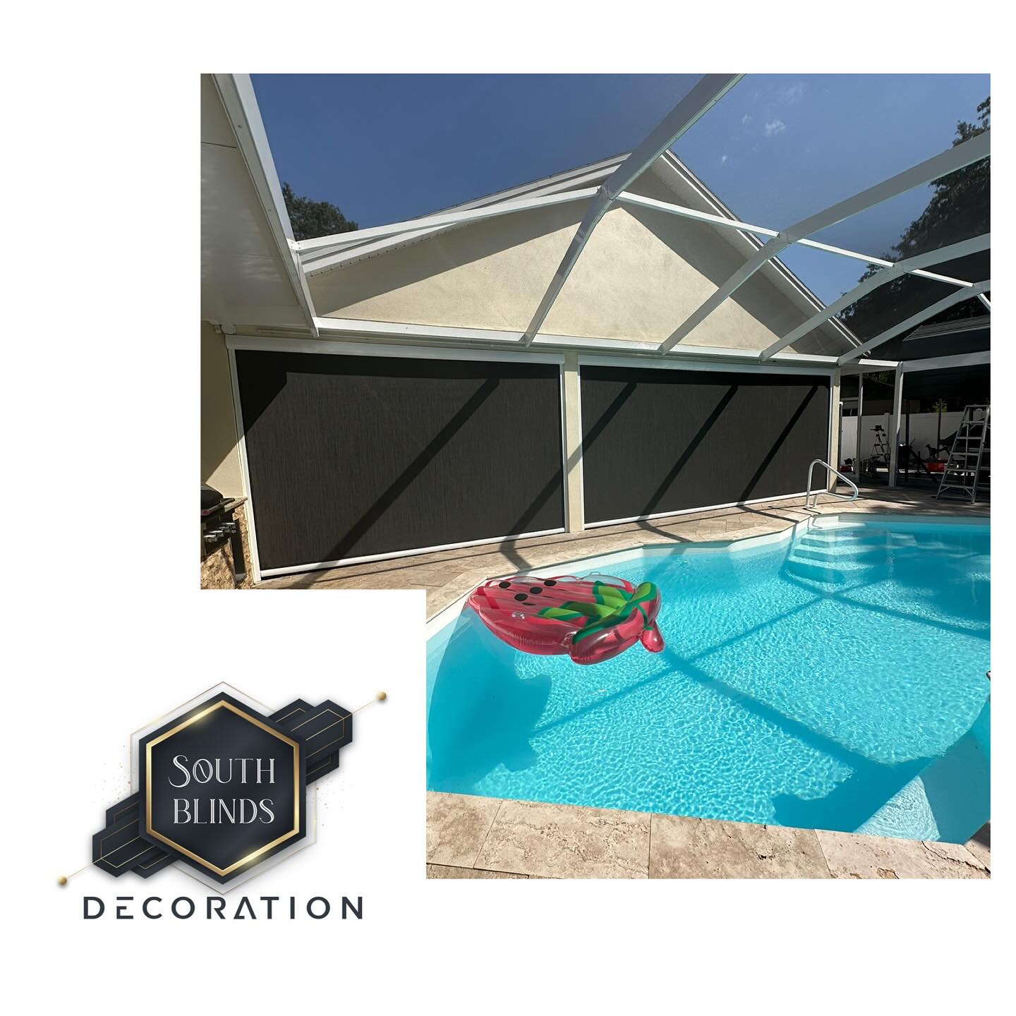Solar roller shades on Clearwater condo sliding glass doors