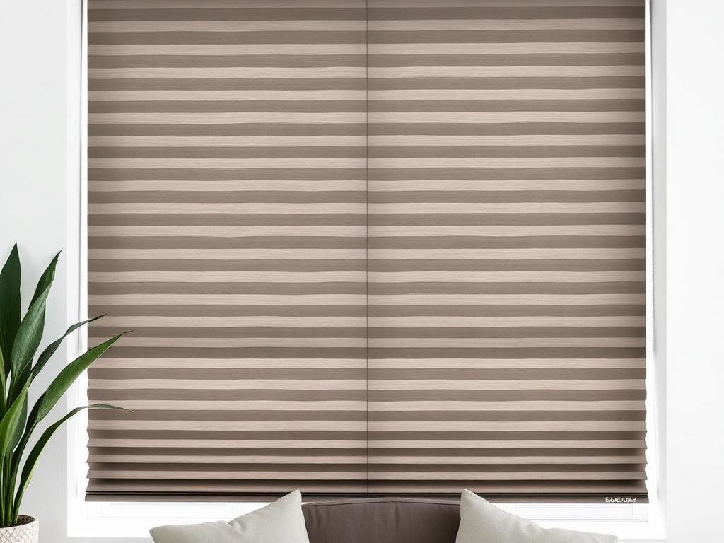 Gray zebra blinds in modern living room